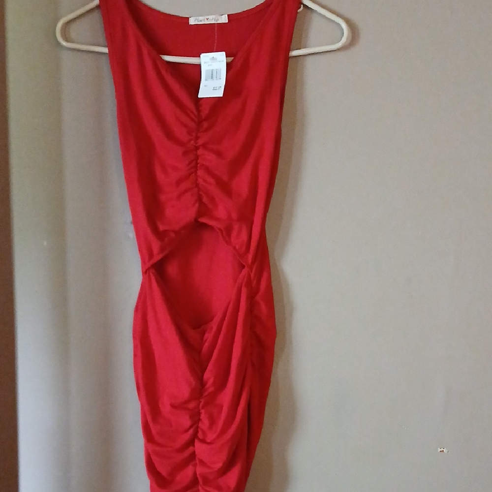 Elegant Red Ruched Dress